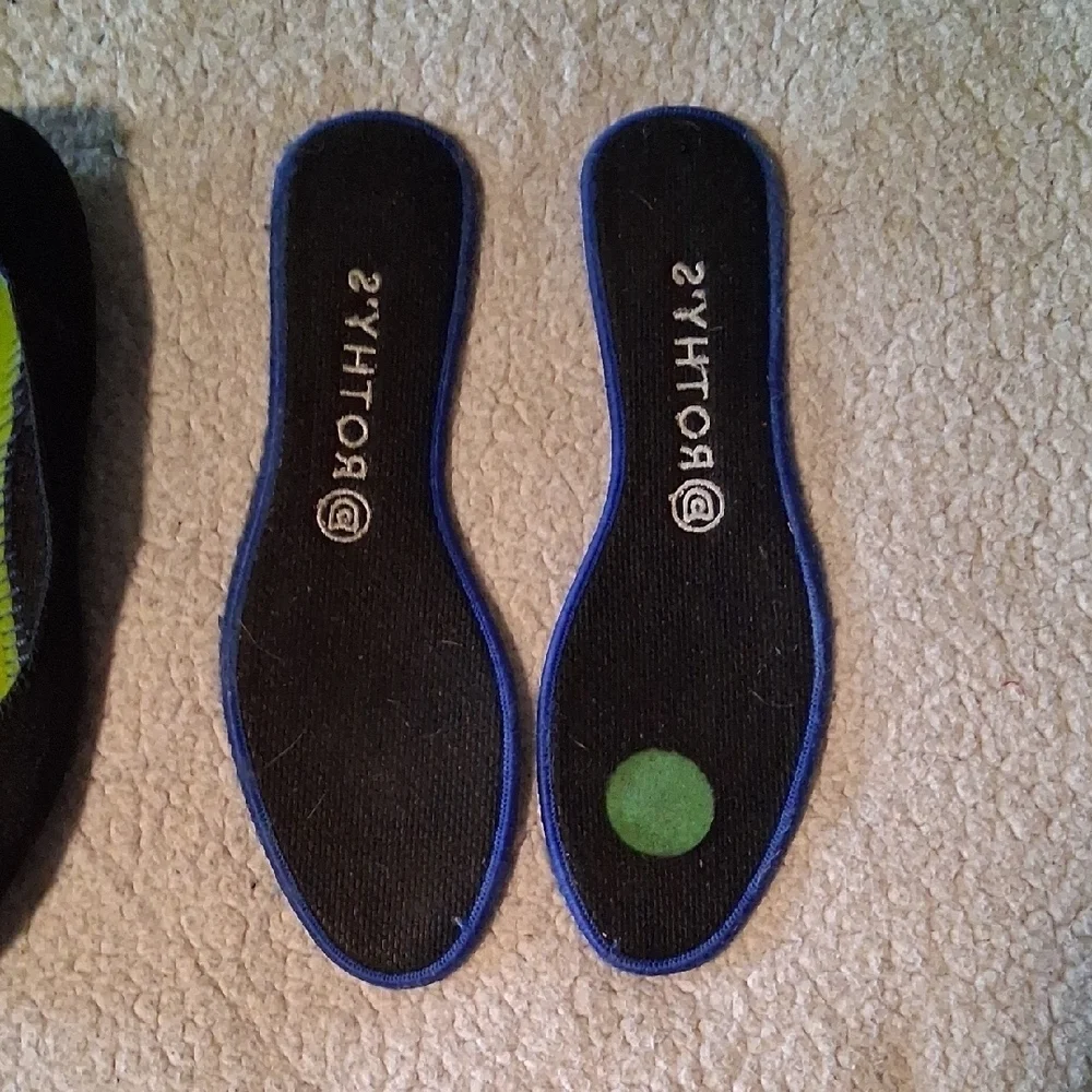 Rothy's Classic Black and Blue Flats